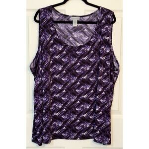 Catherines Shirt Women’s Sleeveless Polyester Spandex Top Tunic Size 5X (34/36W)